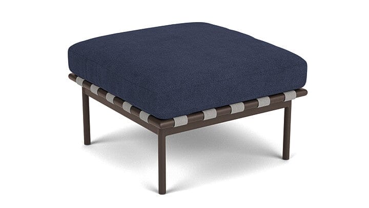 Barlow Tyrie Around Deep Seating Repose-pieds avec coussin Armature Forge Grey Indigo 18017V Laminé Waterproof