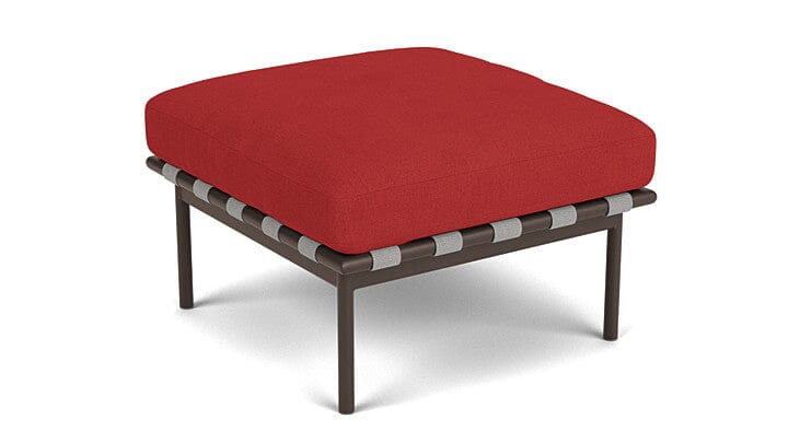 Barlow Tyrie Around Deep Seating Repose-pieds avec coussin Armature Forge Grey Paris Red 3728V Laminé Waterproof