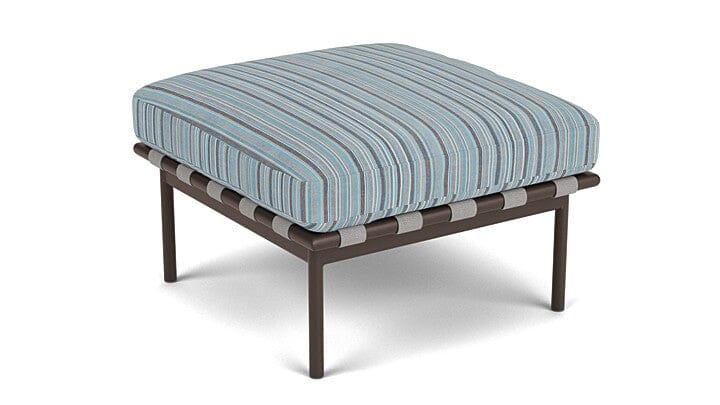 Barlow Tyrie Around Deep Seating Repose-pieds avec coussin Armature Forge Grey Porto Blue Chine 3776V Laminé Waterproof