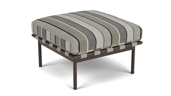 Barlow Tyrie Around Deep Seating Repose-pieds avec coussin Armature Forge Grey Quadri Grey 3778V Laminé Waterproof