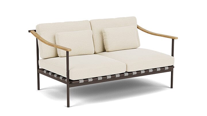 Barlow Tyrie Aura Deep Seating Canapé 2 places accoudoirs teck avec coussins Armature Forge Grey Canvas 5453V Laminé Waterproof