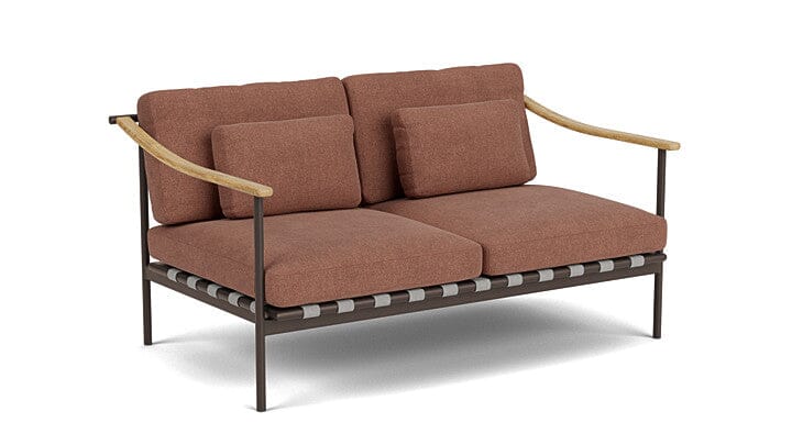 Barlow Tyrie Aura Deep Seating Canapé 2 places accoudoirs teck avec coussins Armature Forge Grey Heritage Rust 18021V Laminé Waterproof