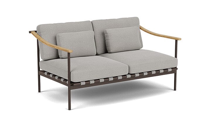 Barlow Tyrie Aura Deep Seating Canapé 2 places accoudoirs teck avec coussins Armature Forge Grey Lead Chine 3756V Laminé Waterproof