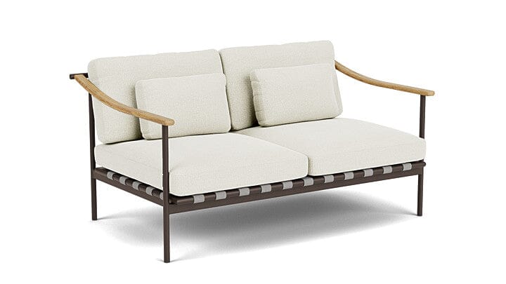 Barlow Tyrie Aura Deep Seating Canapé 2 places accoudoirs teck avec coussins Armature Forge Grey Marble 3966V Laminé Waterproof