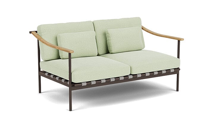 Barlow Tyrie Around Deep Seating Canapé 2 places accoudoirs teck avec coussins Armature Forge Grey Mint 3967