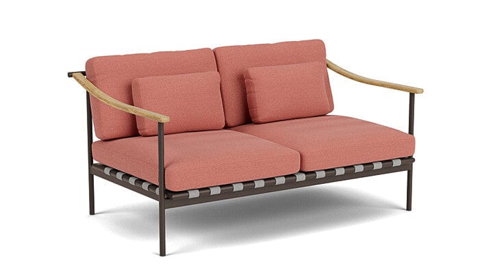 Barlow Tyrie Aura Deep Seating Canapé 2 places accoudoirs teck avec coussins Armature Forge Grey Natte Flamingo 10234V Laminé Waterproof