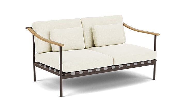 Barlow Tyrie Aura Deep Seating Canapé 2 places accoudoirs teck avec coussins Armature Forge Grey Natural 5404V Laminé Waterproof