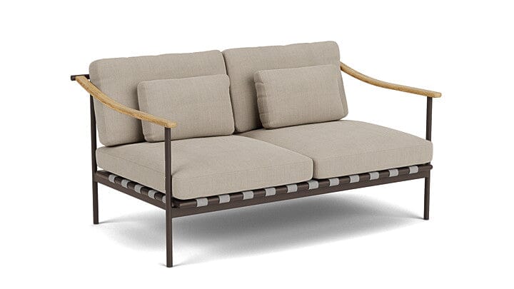 Barlow Tyrie Aura Deep Seating Canapé 2 places accoudoirs teck avec coussins Armature Forge Grey Stone 3988V Laminé Waterproof