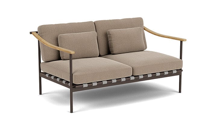 Barlow Tyrie Around Deep Seating Canapé 2 places accoudoirs teck avec coussins Armature Forge Grey Taupe 3729