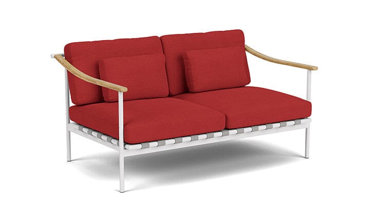 Barlow Tyrie Aura Deep Seating Canapé 2 places avec coussins Armature Artic White Paris Red 3728V Laminé Waterproof