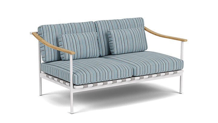 Barlow Tyrie Aura Deep Seating Canapé 2 places avec coussins Armature Artic White Porto Blue Chine 3776V Laminé Waterproof