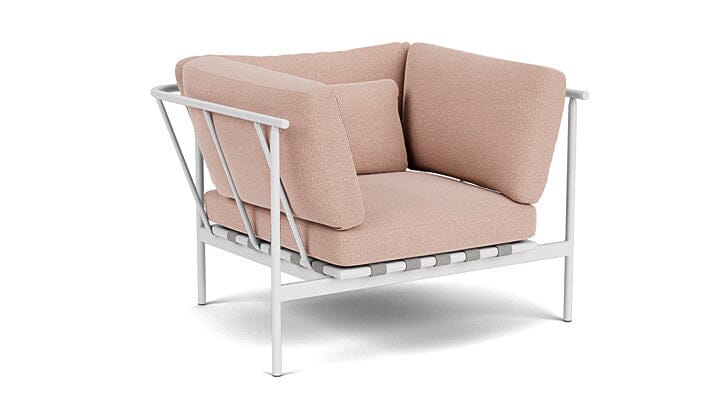 Barlow Tyrie Aura Deep Seating Fauteuil Club lounge accoudoirs alu avec coussins Armature Artic White Blush 3965V Laminé Waterproof