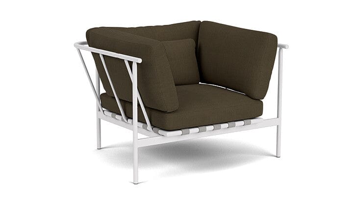 Barlow Tyrie Aura Deep Seating Fauteuil Club lounge accoudoirs alu avec coussins Armature Artic White Charcoal 3705V Laminé Waterproof