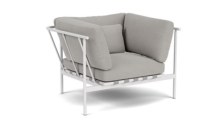 Barlow Tyrie Aura Deep Seating Fauteuil Club lounge accoudoirs alu avec coussins Armature Artic White Lead Chine 3756V Laminé Waterproof