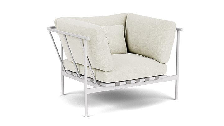 Barlow Tyrie Aura Deep Seating Fauteuil Club lounge accoudoirs alu avec coussins Armature Artic White Marble 3966V Laminé Waterproof