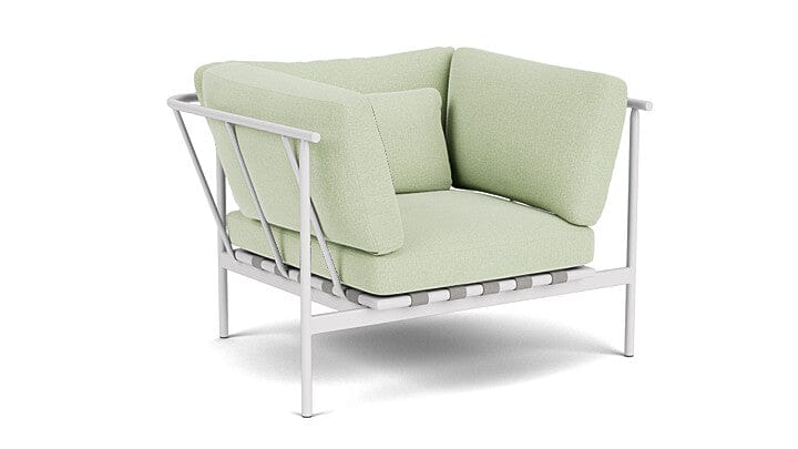 Barlow Tyrie Aura Deep Seating Fauteuil Club lounge accoudoirs alu avec coussins Armature Artic White Mint 3967V Laminé Waterproof