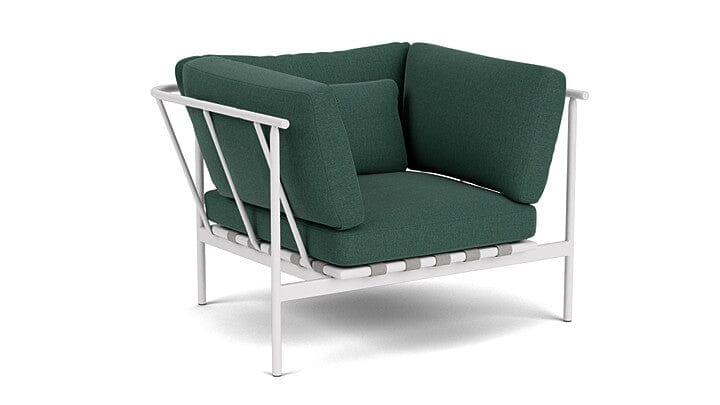 Barlow Tyrie Aura Deep Seating Fauteuil Club lounge accoudoirs alu avec coussins Armature Artic White Natte Ivy 10232V Laminé Waterproof