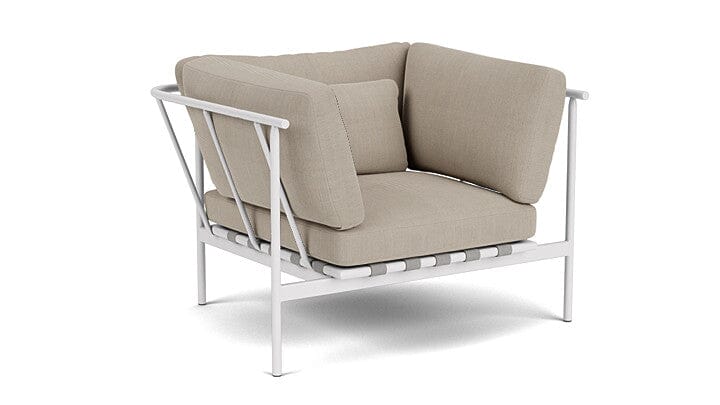 Barlow Tyrie Aura Deep Seating Fauteuil Club lounge accoudoirs alu avec coussins Armature Artic White Stone 3988V Laminé Waterproof