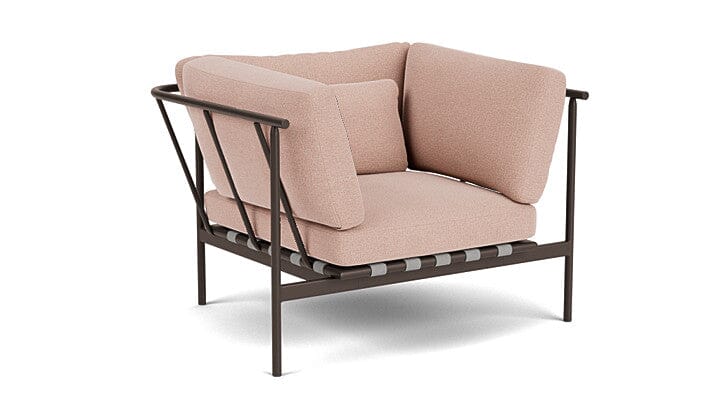 Barlow Tyrie Aura Deep Seating Fauteuil Club lounge accoudoirs alu avec coussins Armature Forge Grey Blush 3965V Laminé Waterproof