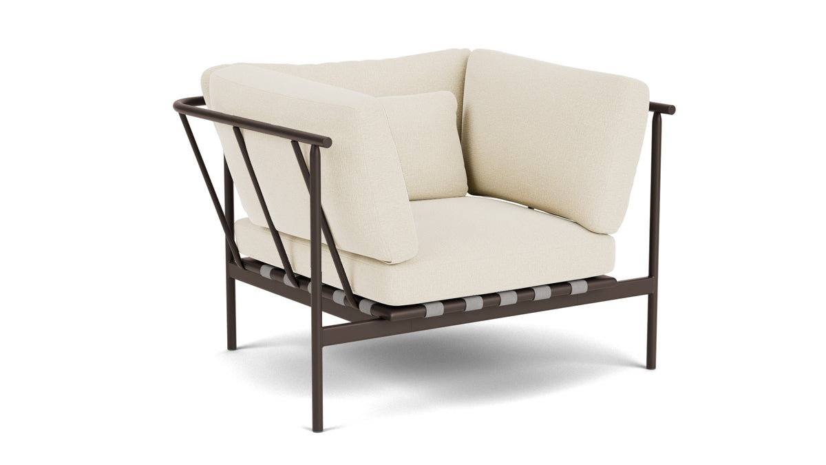 Barlow Tyrie Around Deep Seating Fauteuil Club lounge accoudoirs alu avec coussins Armature Forge Grey Canvas 5453