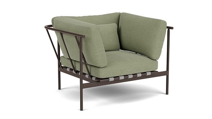 Barlow Tyrie Around Deep Seating Fauteuil Club lounge accoudoirs alu avec coussins Armature Forge Grey Canvas Almond 3983