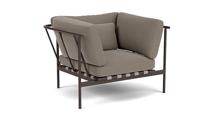 Barlow Tyrie Aura Deep Seating Fauteuil Club lounge accoudoirs alu avec coussins Armature Forge Grey Carbon Beige 10065V Laminé Waterproof