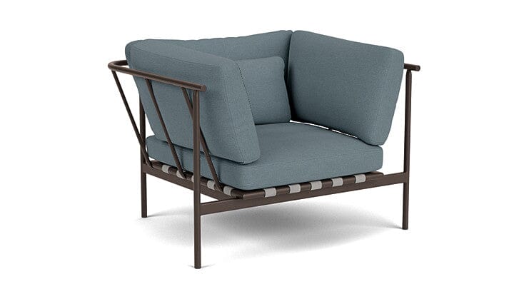 Barlow Tyrie Aura Deep Seating Fauteuil Club lounge accoudoirs alu avec coussins Armature Forge Grey Carbon Sky 10064V Laminé Waterproof