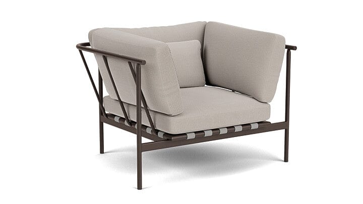 Barlow Tyrie Aura Deep Seating Fauteuil Club lounge accoudoirs alu avec coussins Armature Forge Grey Chalk 10152V Laminé Waterproof