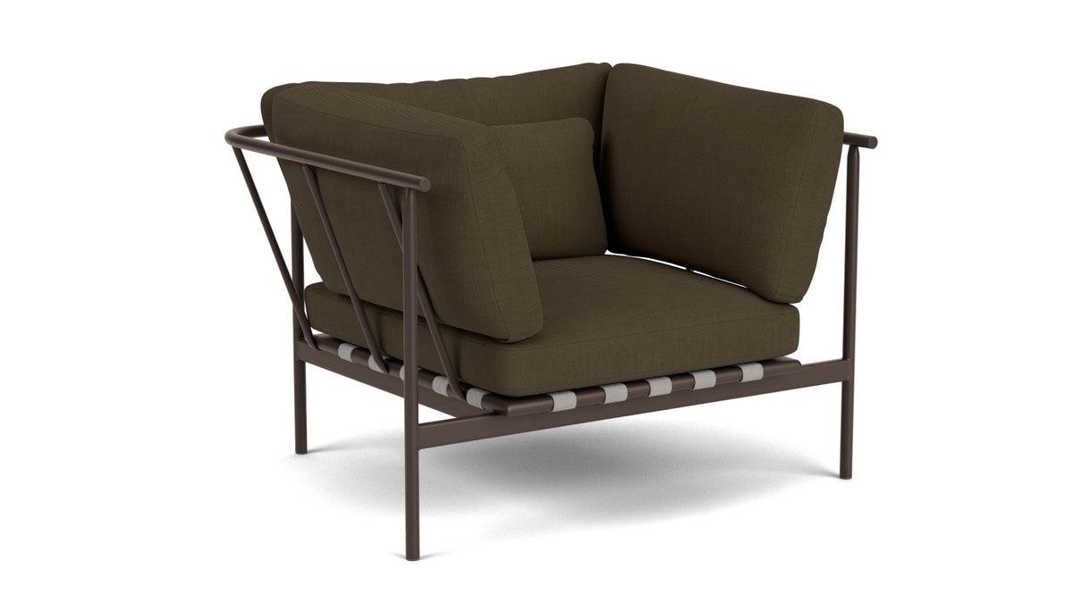 Barlow Tyrie Around Deep Seating Fauteuil Club lounge accoudoirs alu avec coussins Armature Forge Grey Charcoal 3705
