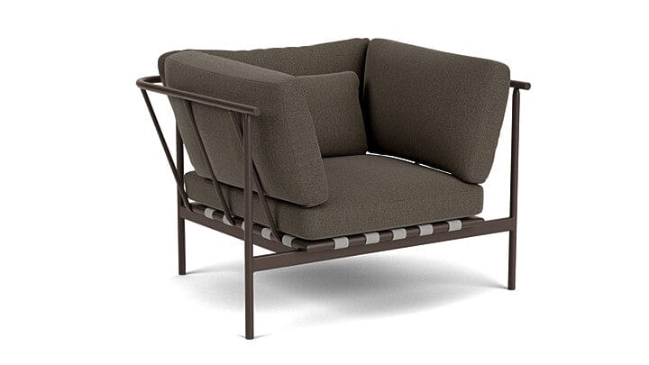 Barlow Tyrie Aura Deep Seating Fauteuil Club lounge accoudoirs alu avec coussins Armature Forge Grey Dark Taupe 10059V Laminé Waterproof