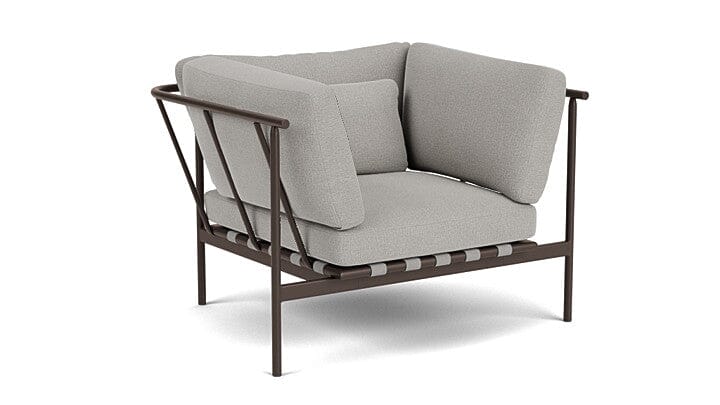 Barlow Tyrie Aura Deep Seating Fauteuil Club lounge accoudoirs alu avec coussins Armature Forge Grey Lead Chine 3756V Laminé Waterproof