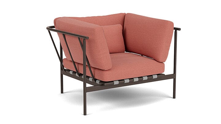 Barlow Tyrie Around Deep Seating Fauteuil Club lounge accoudoirs alu avec coussins Armature Forge Grey Natte Flamingo 10234