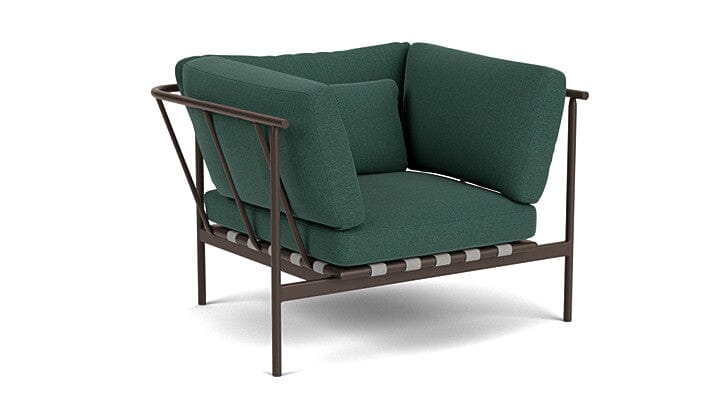 Barlow Tyrie Around Deep Seating Fauteuil Club lounge accoudoirs alu avec coussins Armature Forge Grey Natte Ivy 10232
