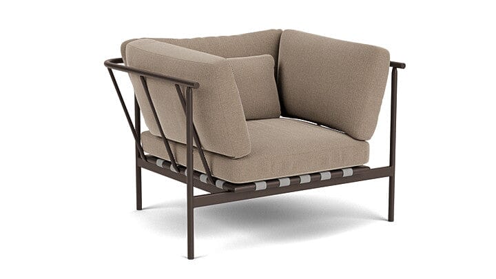 Barlow Tyrie Aura Deep Seating Fauteuil Club lounge accoudoirs alu avec coussins Armature Forge Grey Taupe 3729V Laminé Waterproof