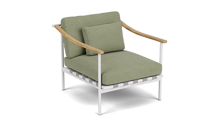 Barlow Tyrie Aura Deep Seating Fauteuil Club lounge avec coussins Armature Artic White Canvas Almond 3983V Laminé Waterproof