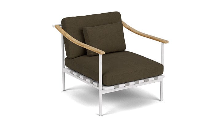 Barlow Tyrie Aura Deep Seating Fauteuil Club lounge avec coussins Armature Artic White Charcoal 3705V Laminé Waterproof