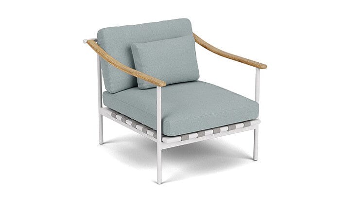 Barlow Tyrie Aura Deep Seating Fauteuil Club lounge avec coussins Armature Artic White Frosty Chine 10025V Laminé Waterproof