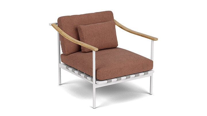 Barlow Tyrie Aura Deep Seating Fauteuil Club lounge avec coussins Armature Artic White Heritage Rust 18021V Laminé Waterproof