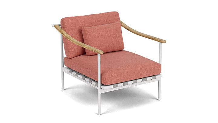 Barlow Tyrie Aura Deep Seating Fauteuil Club lounge avec coussins Armature Artic White Natte Flamingo 10234V Laminé Waterproof