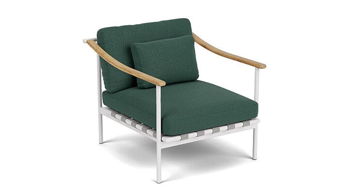 Barlow Tyrie Aura Deep Seating Fauteuil Club lounge avec coussins Armature Artic White Natte Ivy 10232V Laminé Waterproof