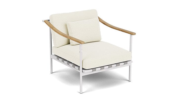 Barlow Tyrie Aura Deep Seating Fauteuil Club lounge avec coussins Armature Artic White Natural 5404V Laminé Waterproof