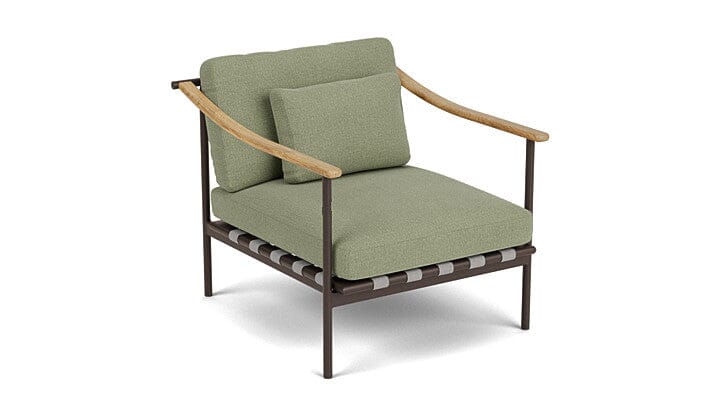 Barlow Tyrie Aura Deep Seating Fauteuil Club lounge avec coussins Armature Forge Grey Canvas Almond 3983V Laminé Waterproof