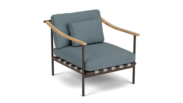 Barlow Tyrie Aura Deep Seating Fauteuil Club lounge avec coussins Armature Forge Grey Carbon Sky 10064V Laminé Waterproof