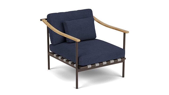 Barlow Tyrie Aura Deep Seating Fauteuil Club lounge avec coussins Armature Forge Grey Indigo 18017V Laminé Waterproof