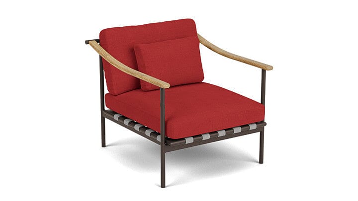 Barlow Tyrie Aura Deep Seating Fauteuil Club lounge avec coussins Armature Forge Grey Paris Red 3728V Laminé Waterproof