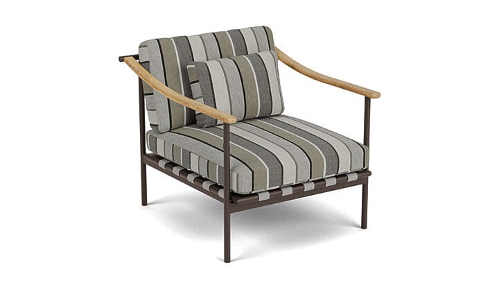 Barlow Tyrie Aura Deep Seating Fauteuil Club lounge avec coussins Armature Forge Grey Quadri Grey 3778V Laminé Waterproof