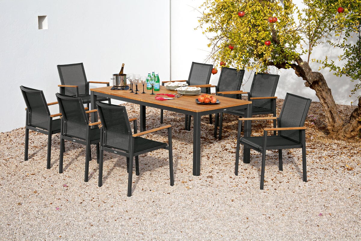 Barlow Tyrie Aura Dining Table à rallonge 230 (151-228x106cm) Plateau Teck