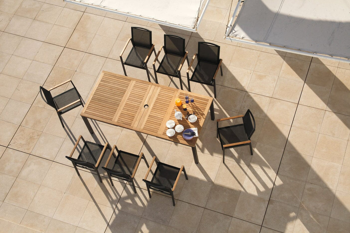 Barlow Tyrie Aura Dining Table à rallonge 230 (151-228x106cm) Plateau Teck