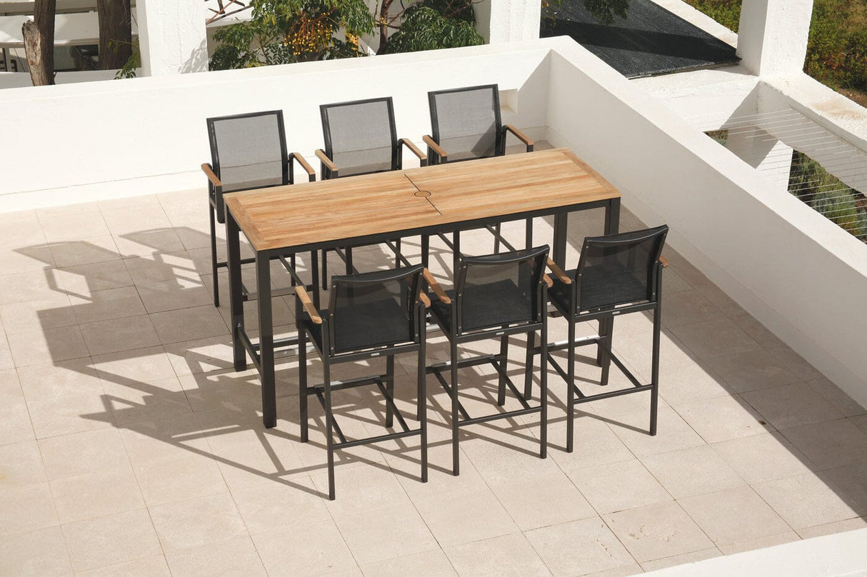 Barlow Tyrie Aura High Dining Table haute de bar 140 (139x71cm) Plateau Teck