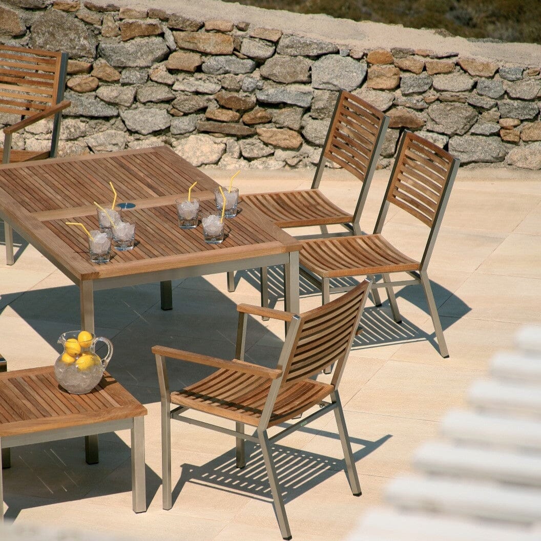 Barlow Tyrie Equinox Dining Table 220 (217x100cm) inox - Plateau teck